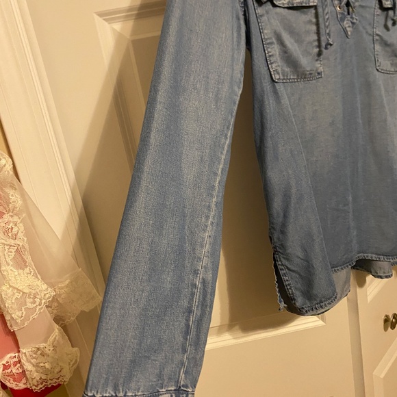 Abercombie & Fitch Denim Long Sleeve Shirt Womens Medium - Picture 5 of 16